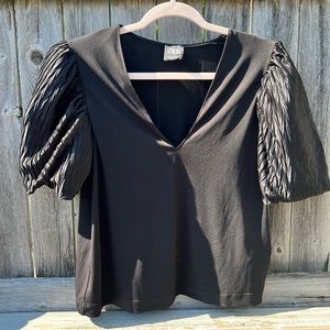Zara size small black puff sleeve top